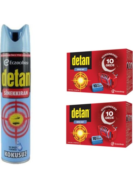 Sinekkıran Kokusuz 275 ml + 2'li Detan Süper Mat Cihaz