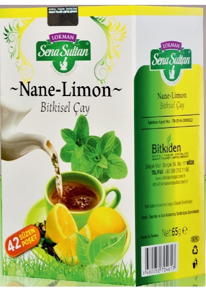 Nane-Limon Karışık Bitkisel Süzme Poşet Çay 42'li