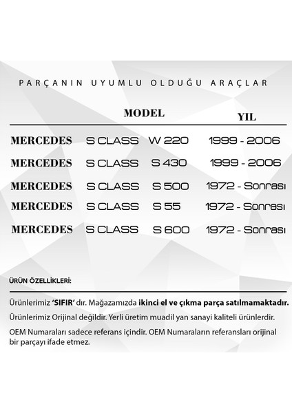 Alpha Auto Part Mercedes W220,S430,S500,S55 AMG,S600 Için Gps Anten Lastiği