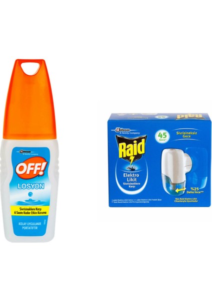 Off Aqua Pump Sprey 100 ml + Raid Elektro Likit Cihaz 1 Yedek