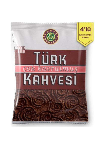 4'lü Çok Kavrulmuş Türk Kahvesi 100 gr