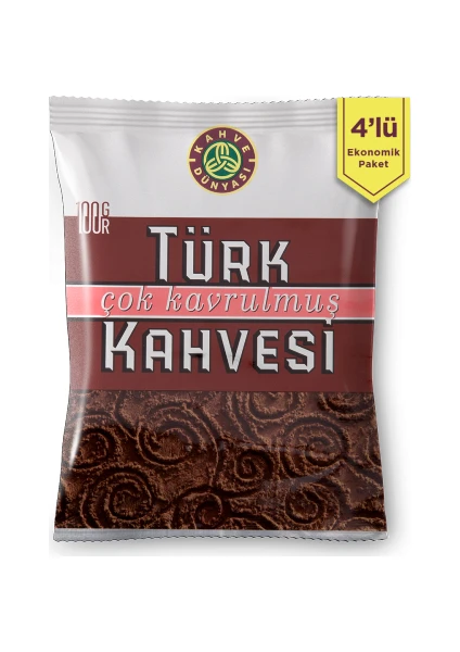 Kahve Dünyası 4'lü Çok Kavrulmuş Türk Kahvesi 100 gr