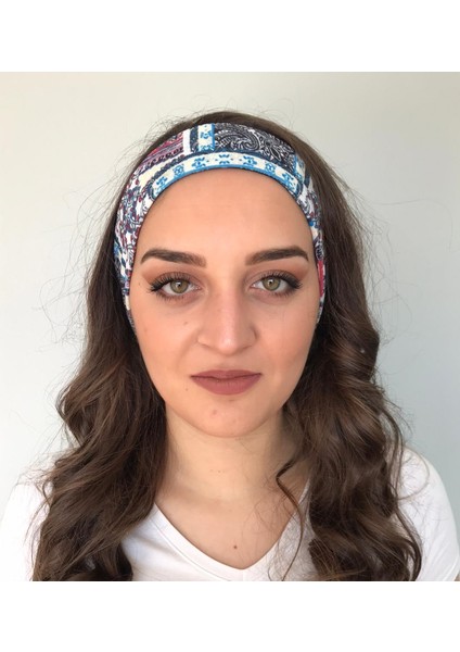 Paytak Moda Mavi Karışık Desen Bandana Maske - PYTKBB008