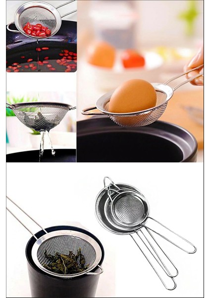 Paslanmaz Çelik 3 Boy Süzgeç