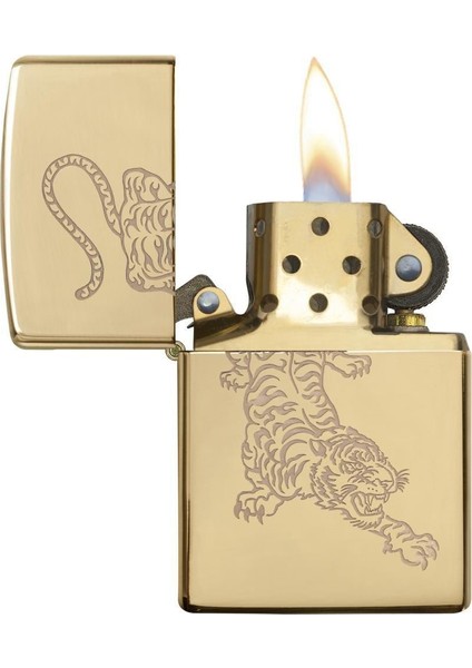 Çakmak 29884 Tiger High Polish Brass Lighter