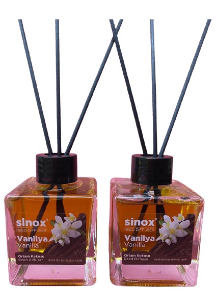 2'li Bambu Çubuklu Vanilya Oda Ofis Banyo Kokusu 120 ml