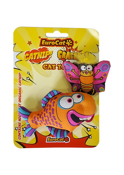 Kedi Oyuncağı Kelebekli Turuncu Balık 21 cm