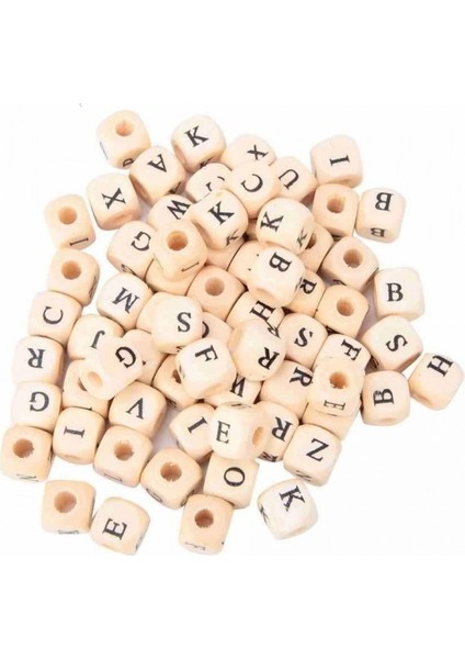 Ahşap Harf Boncuk 10 mm ( 260 Adet )