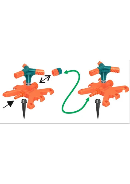 2'li Döner Sprink Sehpalı Bahçe Çim Sulama Fıskiyesi