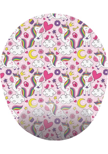 Tek Boynuzlu At (Unicorn) - Bilek Destekli Oval Mousepad 20X23 C