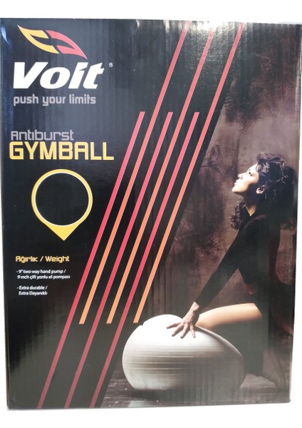 Gymball 55 Cm Siyah Pompalı Pilates Topu V1vtkagym/55C-052-P