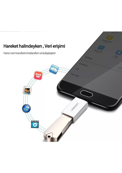 Micro USB OTG USB 2.0 Çevirici Adaptör Beyaz