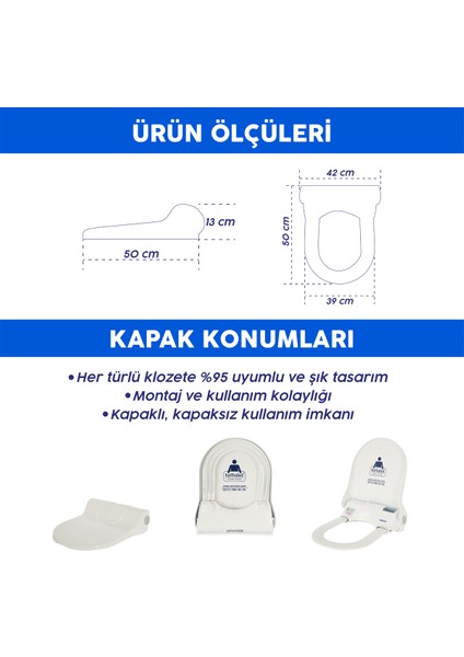 Elektrikli Ledsörlü Otomatik Hijyenik Klozet Kapak Sistemi + 15'li Rulo