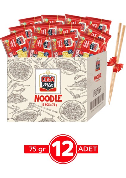 Mie Karma Çeşnili Noodle 12'li