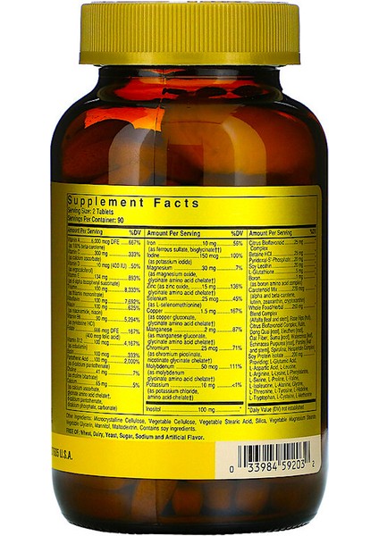 Solgar, Formula VM-2000, Multinutrient Formula, 180 Tablets fiyatları