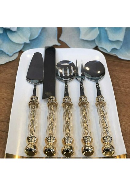 5'li Gold Servis Kaşığı