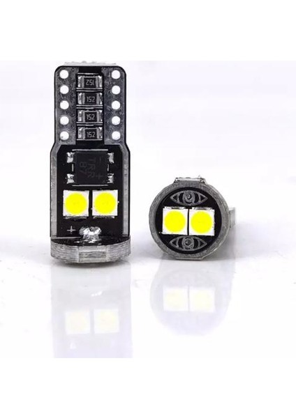 T10 LED Metal Platin W5W 6 Ledli Beyaz Park Tavan Plaka Ampülü