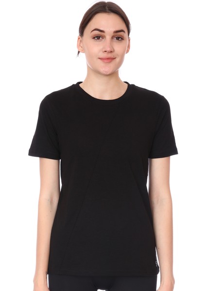 Spo-Assymetric Tee Kadın Siyah Günlük Stil Tişört 712107-SYH fırsatları