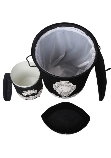 Lisa Siyah 6 Parça Fransız Dantelli Banyo Kirli Çamaşır Sepeti ve Banyo Paspası Seti fiyatları