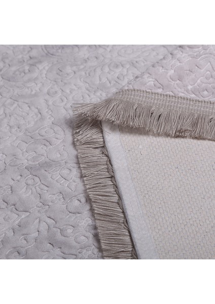 Nova Gri 160X230 cm Pamuk Kaymaz Taban Peluş Banyo Paspası Büyük Püsküllü Banyo Halısı fiyatları