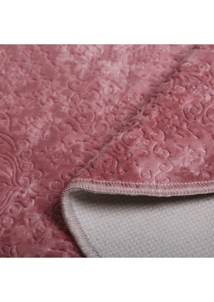 Nova Pembe 80X150 cm Pamuk Kaymaz Taban Peluş Banyo Paspası Büyük Püsküllü Banyo Halısı modelleri