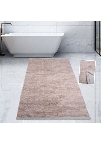 Nova Vizon 80X150 cm Pamuk Kaymaz Taban Peluş Banyo Paspası Büyük Püsküllü Banyo Halısı
