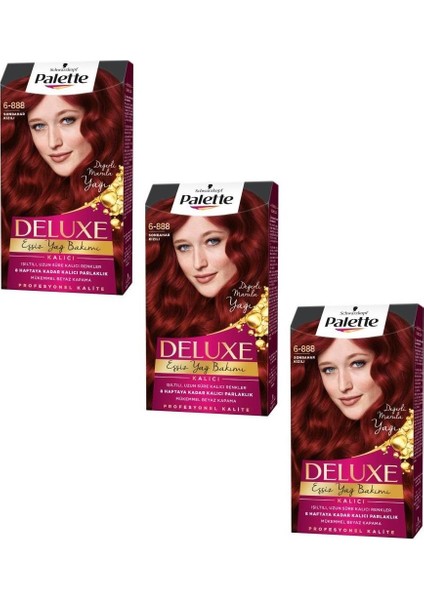 Deluxe Saç Boyası Yoğun Sonbahar Kızılı 6-888 3 Adet