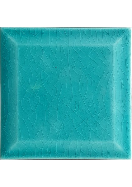 - 13*13 Cm. Turkuaz Kabartmalı Seramik Karo (5 Li 1 Paket)