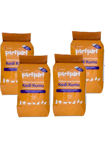 Pisi Pisi Eczacıbaşı Pisipisi Ince Taneli Sabunlu 10 kg (12 Lt) x 4 Adet