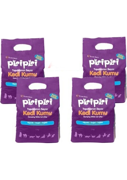 Pisi Pisi Eczacıbaşı Pisipisi Ince Taneli Kedi Kumu 10 kg (12 Lt) x 4 Adet