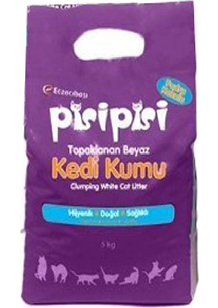 Pisi Pisi Eczacıbaşı Pisipisi Kalın Taneli Doğal Kedi Kumu 10 kg (12 Lt)