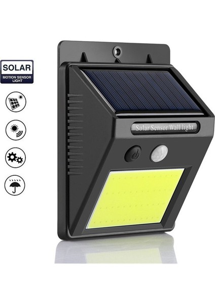 Fotoseli LED Lamba Işık Sensörlü Güneş Enerjili Solar Duvar Kapı Kamp Bahçe
