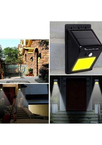 Fotoseli LED Lamba Işık Sensörlü Güneş Enerjili Solar Duvar Kapı Kamp Bahçe