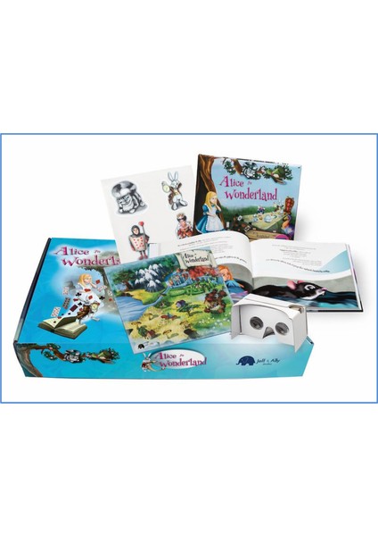 Alice In Wonderland (VR Uygulama ekli, haritalar, çıkartmalar ve karton gözlük; KUTULU SET)