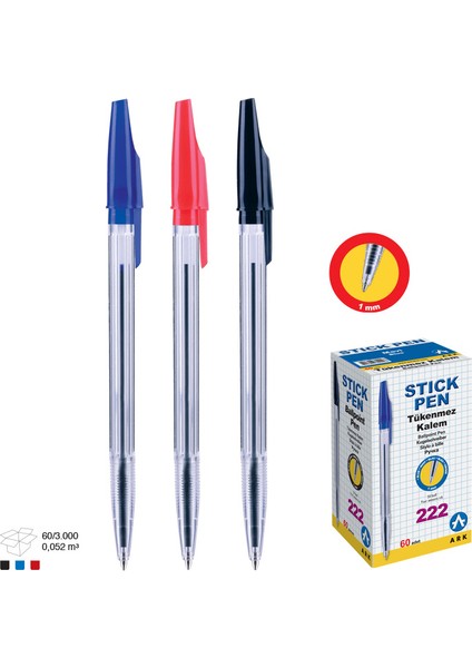 Stıckpen 22225 Tükenmez Kalem 50'li Kırmızı