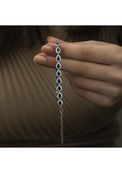 Safir Taşlı Tamtur Gümüş Bileklik fiyatları