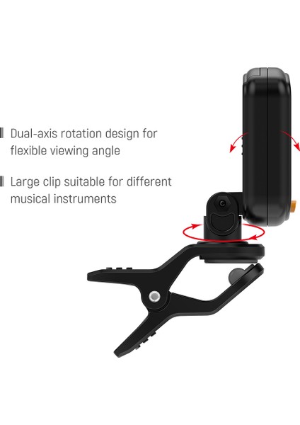 AT-01A Dönebilen Clip-Tuner Kromatik Gitar Bas (Yurt Dışından)