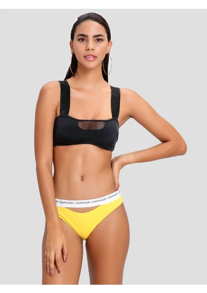 Calvin Klein KW0KW00567 Siyah Bandaj Kesim Bikini Üstü