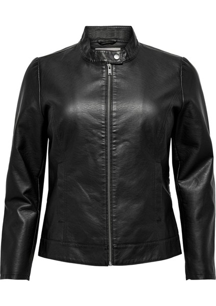 15201347 Carrobber Faux Leather Jacket Noos Kadın Büyük Beden Suni Deri Ceket 20K