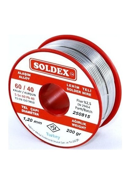 1,2mm 200GR Lehim Teli 60-40 Soldex