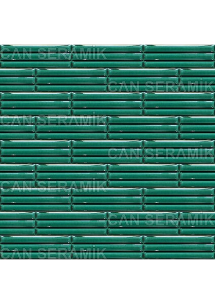 - 7 x 21 Cm. Zümrüt Bambu Seramik Karo (5'li 1 Paket)
