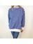 Kadın Beyaz Mavi Çizgili Sweatshirt 1