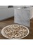 Alanur Trend Keçe Tabanlı Saçaklı Yuvarlak Mutfak Halı MU108 Kahve 1