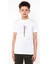 1N23456 Motor Ileri Baskılı Çocuk Beyaz Tshirt 1