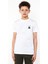 Panda Göğüs Baskılı Unisex Çocuk Beyaz Tshirt 1