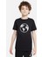 Silhouette Earth Icon Baskılı Çocuk Siyah Tshirt 1