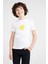 Peace Sarı Baskılı Çocuk Beyaz Tshirt 1