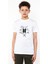 Army Logo Hit Göğüs Baskılı Çocuk Beyaz Tshirt 1