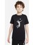 Silhouette Volleyball Baskılı Unisex Çocuk Siyah Tshirt 1