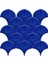 - 17 x 17 cm Kobalt Kabartmalı Balık Pulu Çini Karo 5'li 1 Paket 2